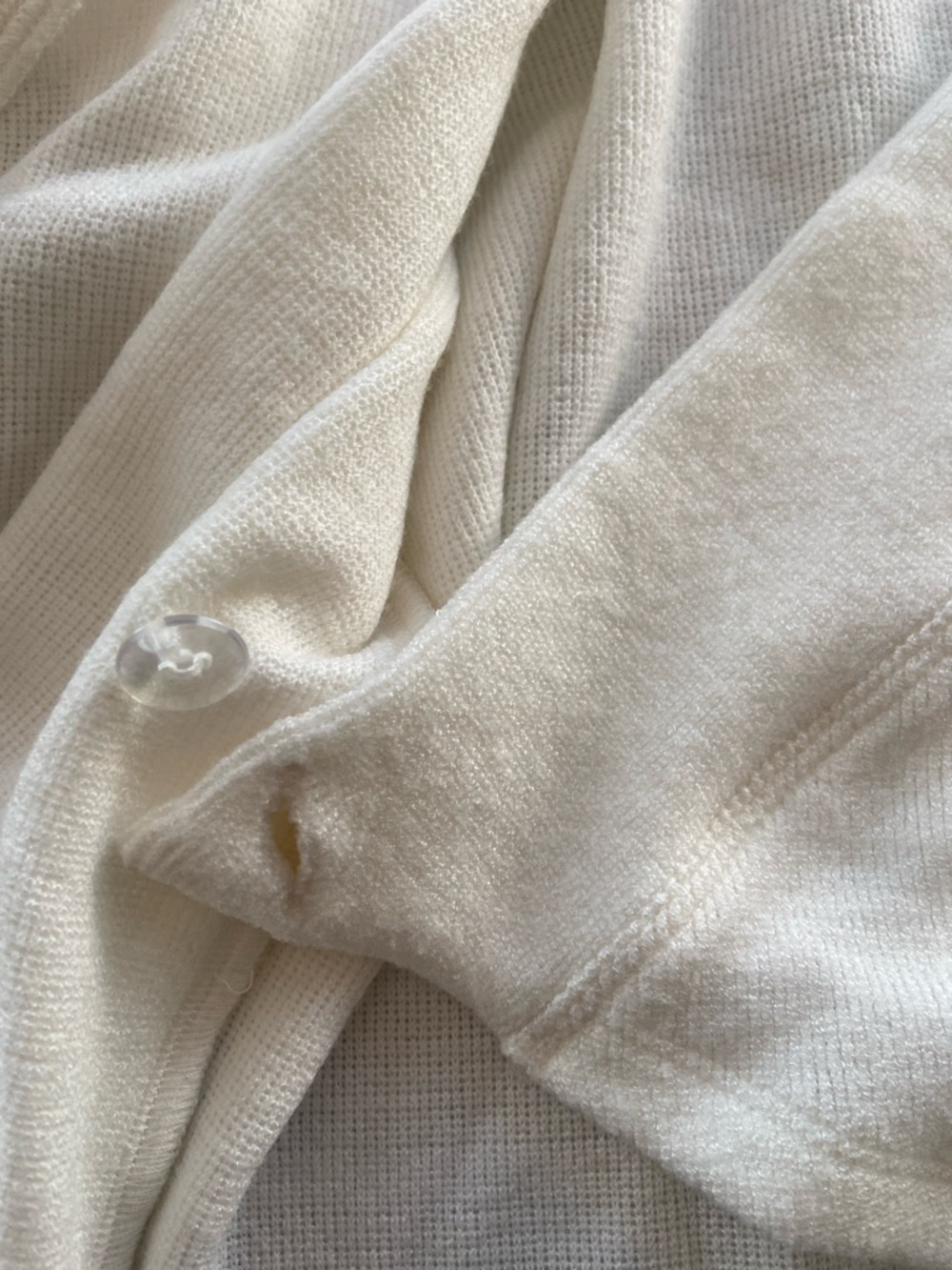 Cream Wrap Front Long Sleeve Top, size XS, Three Dot brand - Picture 7 of 13